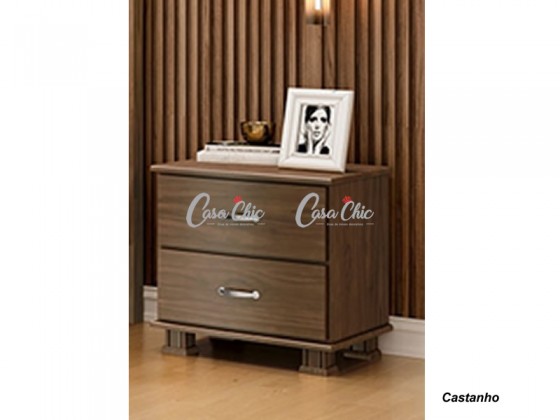 Mesa de Cabeceira Criado Mudo 02 Gavetas Isabella